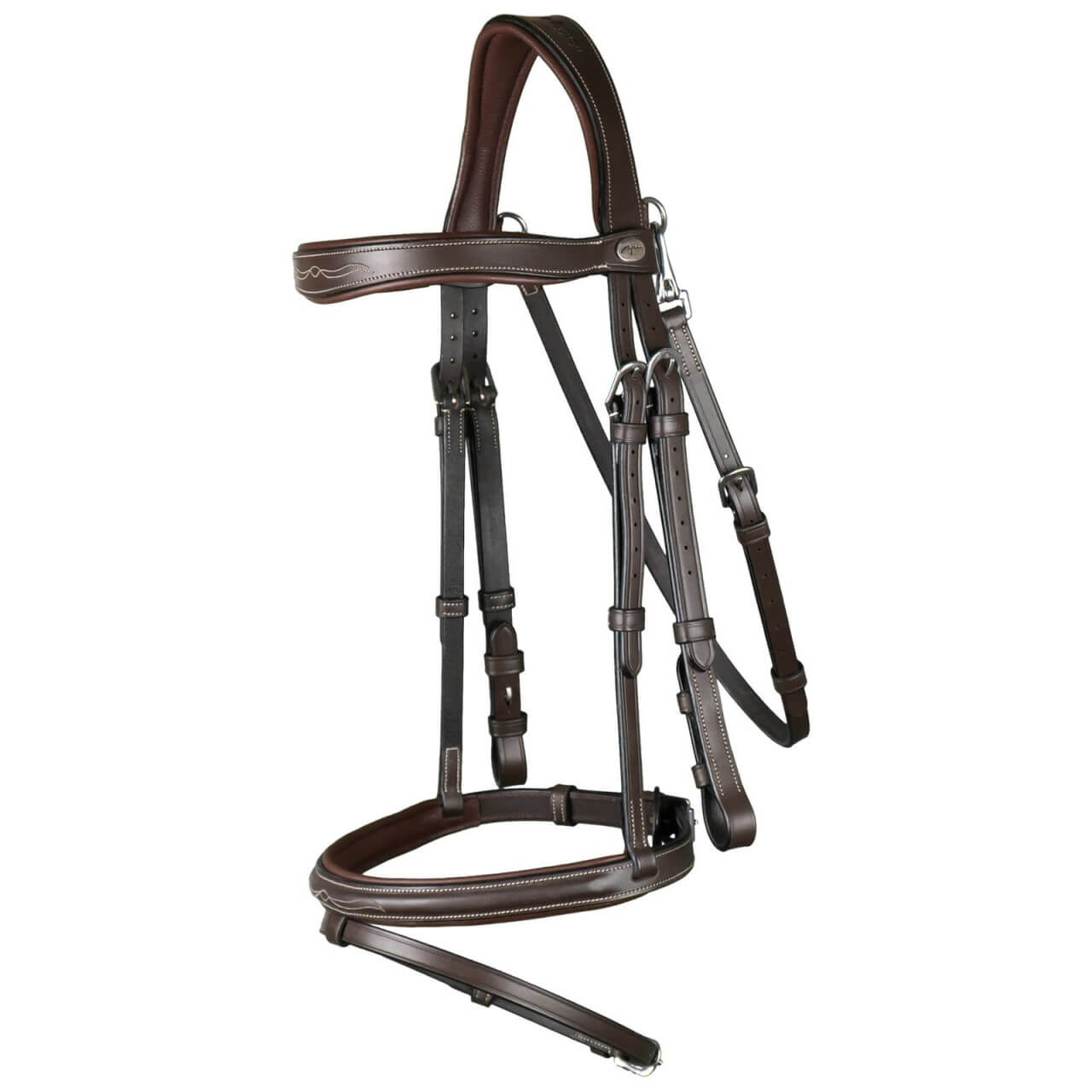 Dy´on Trense mit kombiniertem Reithalfter und Karabiner Working Collection Trensenzaum Dy´on Trense mit kombiniertem Reithalfter und Karabiner Working Collection Trensenzaum