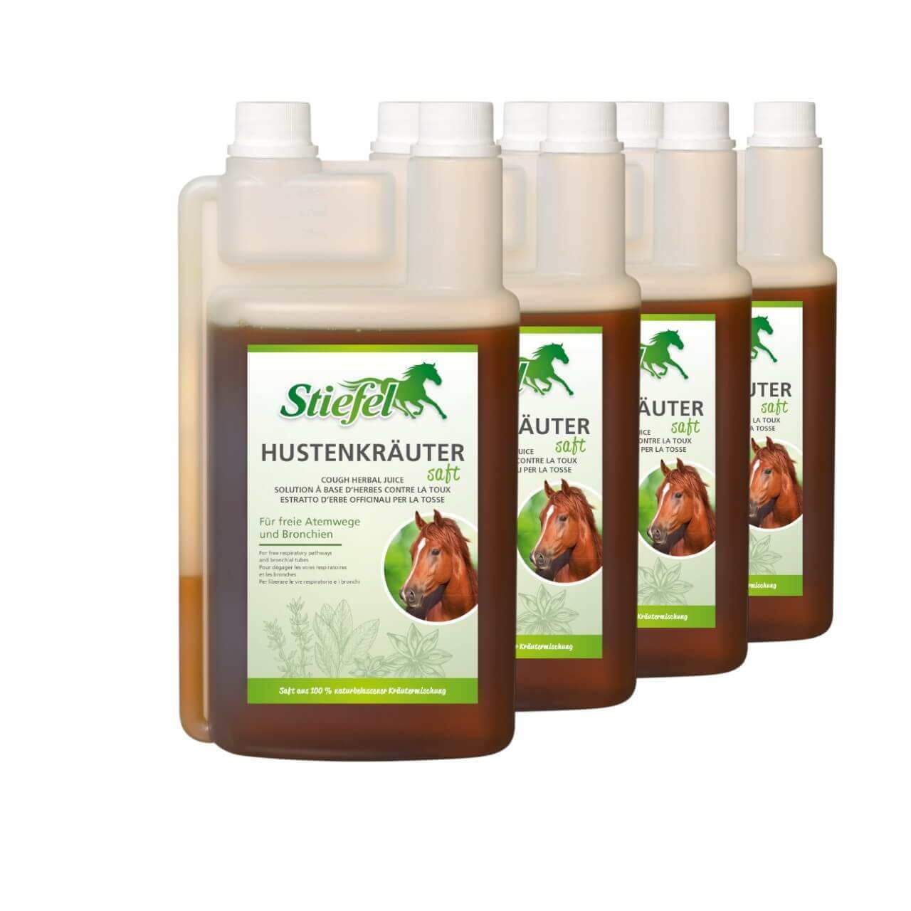Stiefel Hustenkräutersaft Pferd Nahrungsergänzung Atemwege 3+1 Stiefel Hustenkräutersaft Pferd Nahrungsergänzung Atemwege 3+1