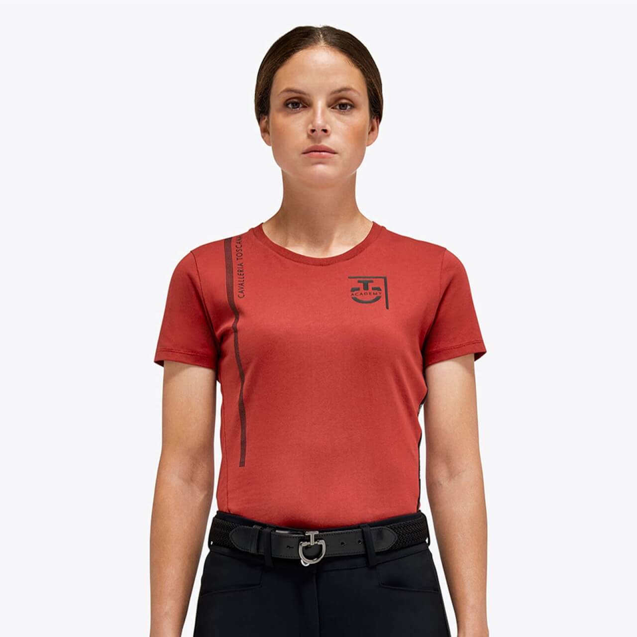 Cavalleria Toscana T-Shirt Damen CT Academy Cotton T-Shirt w/ Logo Piping Kurzarmshirt Cavalleria Toscana T-Shirt Damen CT Academy Cotton T-Shirt w/ Logo Piping Kurzarmshirt