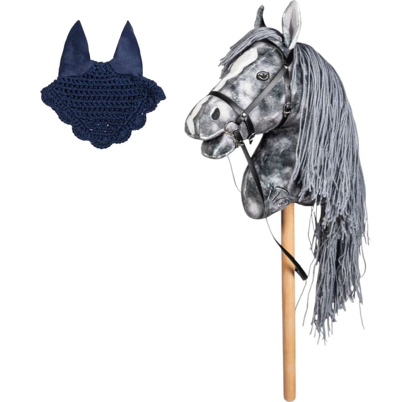 HKM Kids Hobby Horse Starterset- Steckenpferd Grau mit Trense und Fliegenmütze HKM Kids Hobby Horse Starterset- Steckenpferd Grau mit Trense und Fliegenmütze
