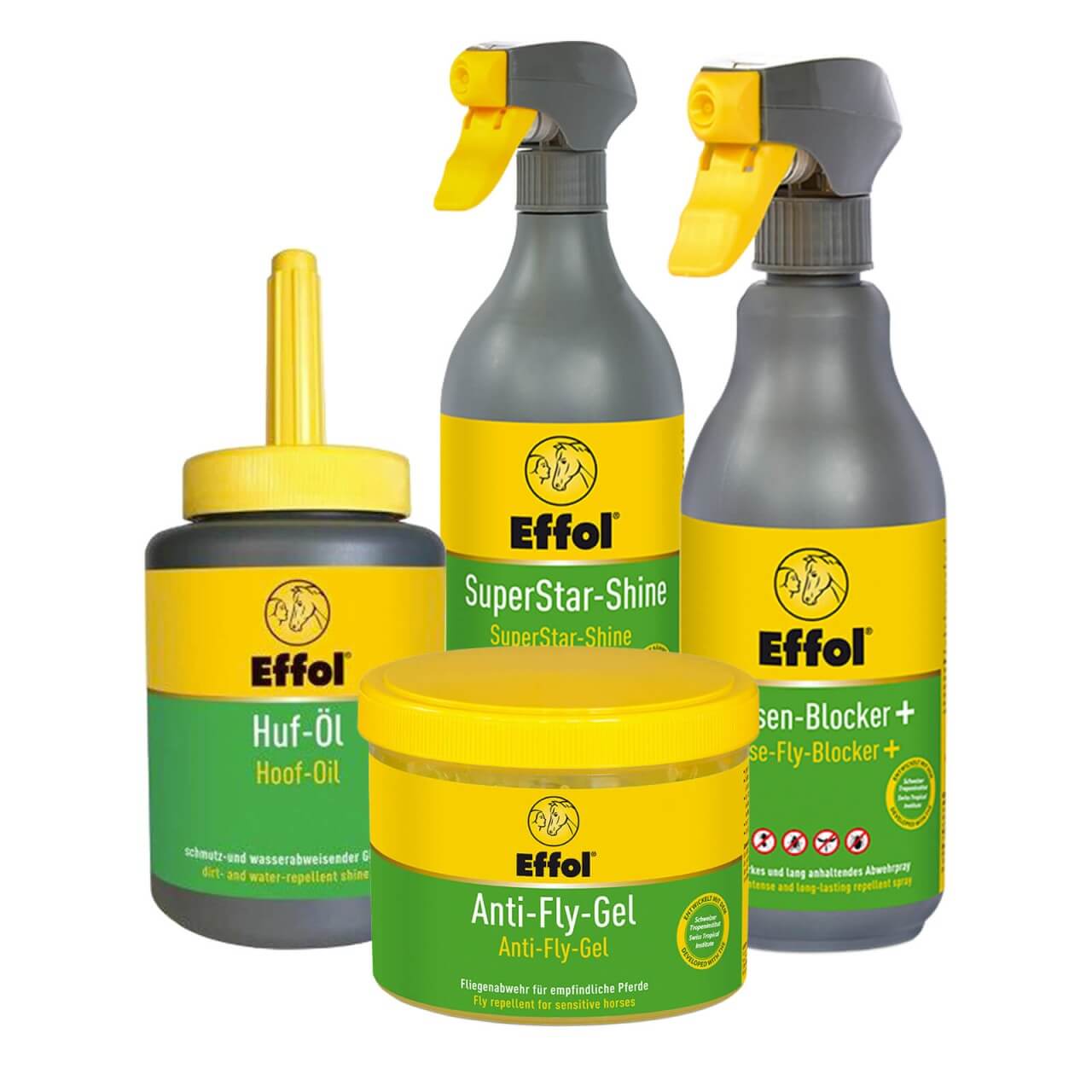 Effol Pflege Set im Vorteilspaket - Mähnenspray, Huföl & Fliegenschutz Effol Pflege Set im Vorteilspaket - Mähnenspray, Huföl & Fliegenschutz