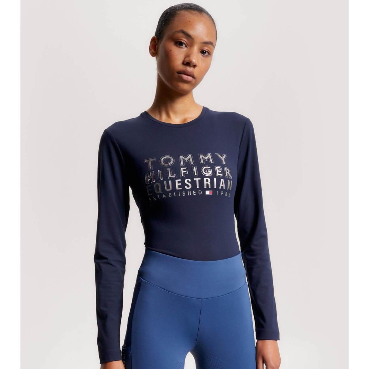 Tommy Hilfiger Equestrian Shirt Damen Paris HW 2023 Langarmshirt Tommy Hilfiger Equestrian Shirt Damen Paris HW 2023 Langarmshirt