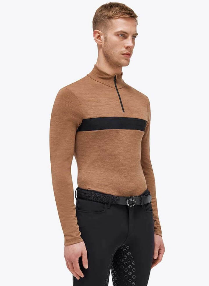 Cavalleria Toscana Trainingsshirt Herren Tech Wool Half Zip Mock Turtleneck HW23 Langarmshirt Cavalleria Toscana Trainingsshirt Herren Tech Wool Half Zip Mock Turtleneck HW23 Langarmshirt