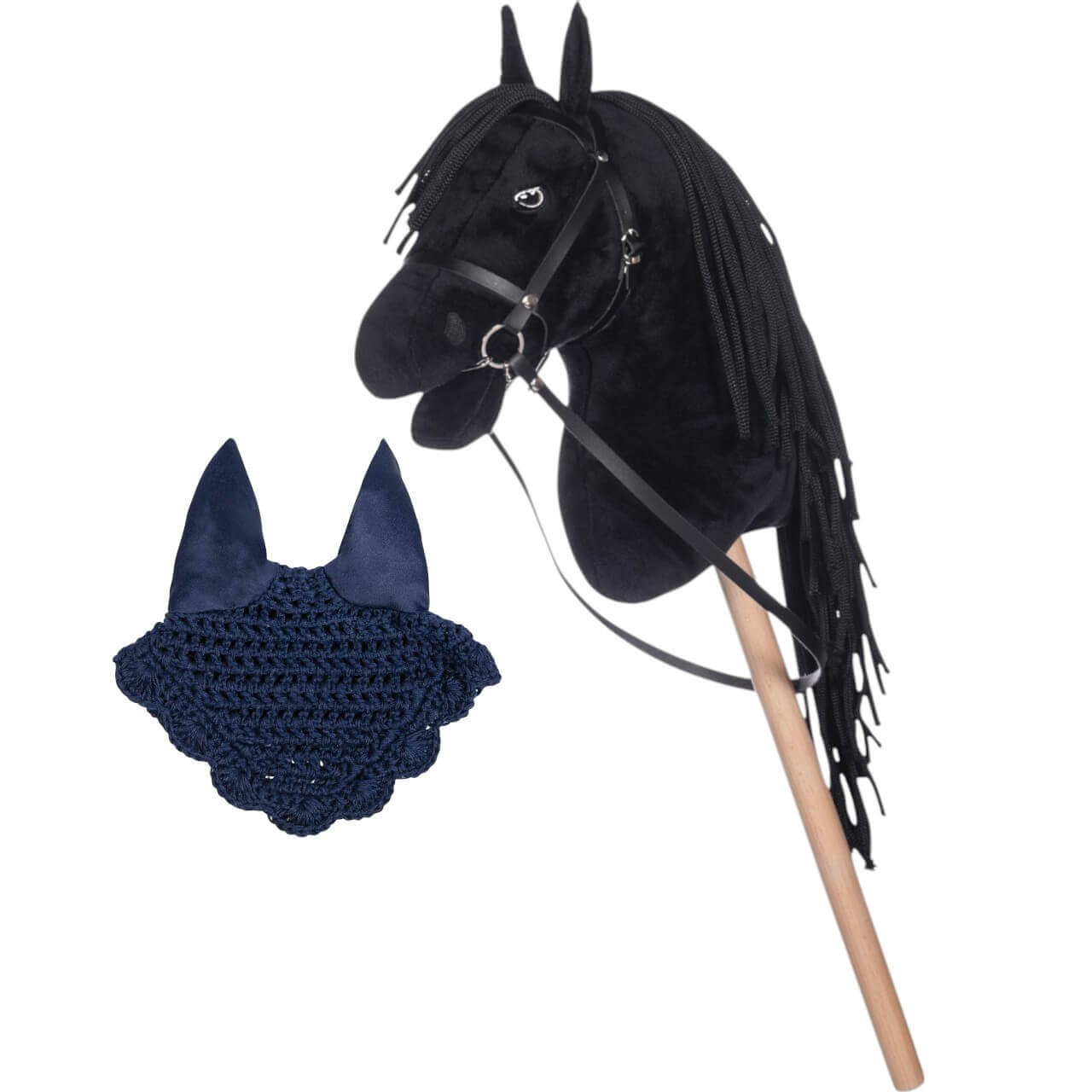 HKM Kids Hobby Horse Starterset- Steckenpferd Schwarz mit Trense und Fliegenmütze HKM Kids Hobby Horse Starterset- Steckenpferd Schwarz mit Trense und Fliegenmütze