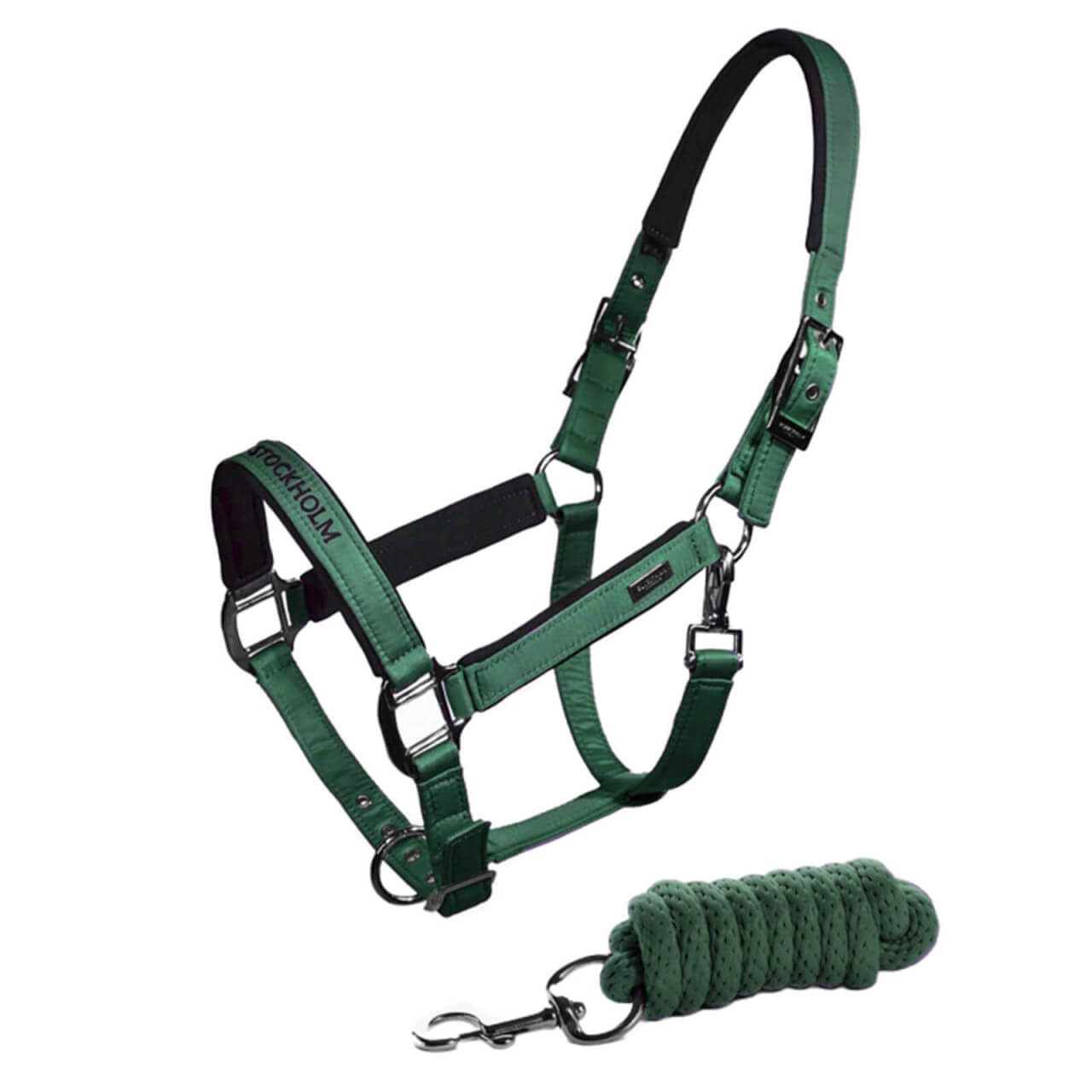Equestrian Stockholm Halfter + Strick Sycamore Green Nylonhalfter Equestrian Stockholm Halfter + Strick Sycamore Green Nylonhalfter