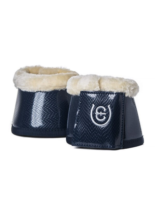 Equestrian Stockholm Hufglocken Navy mit Fell Hufschutz Equestrian Stockholm Hufglocken Navy mit Fell Hufschutz
