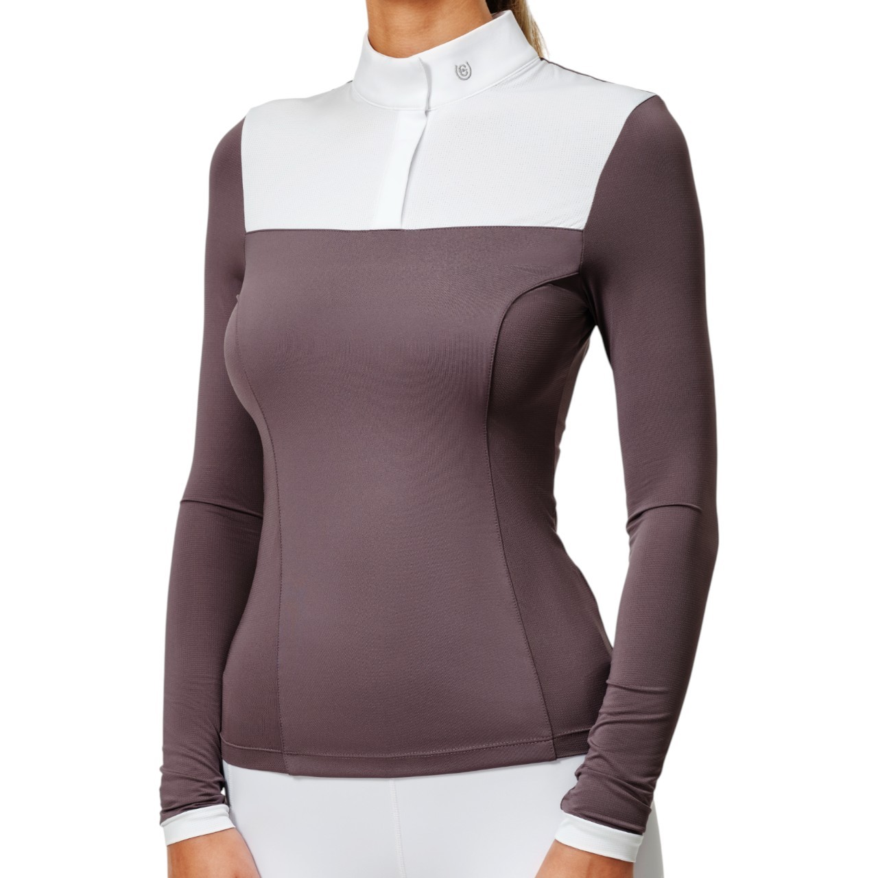 Equestrian Stockholm Turniershirt Damen Langarm Fine Line White Dark Violet Longsleeve Equestrian Stockholm Turniershirt Damen Langarm Fine Line White Dark Violet Longsleeve