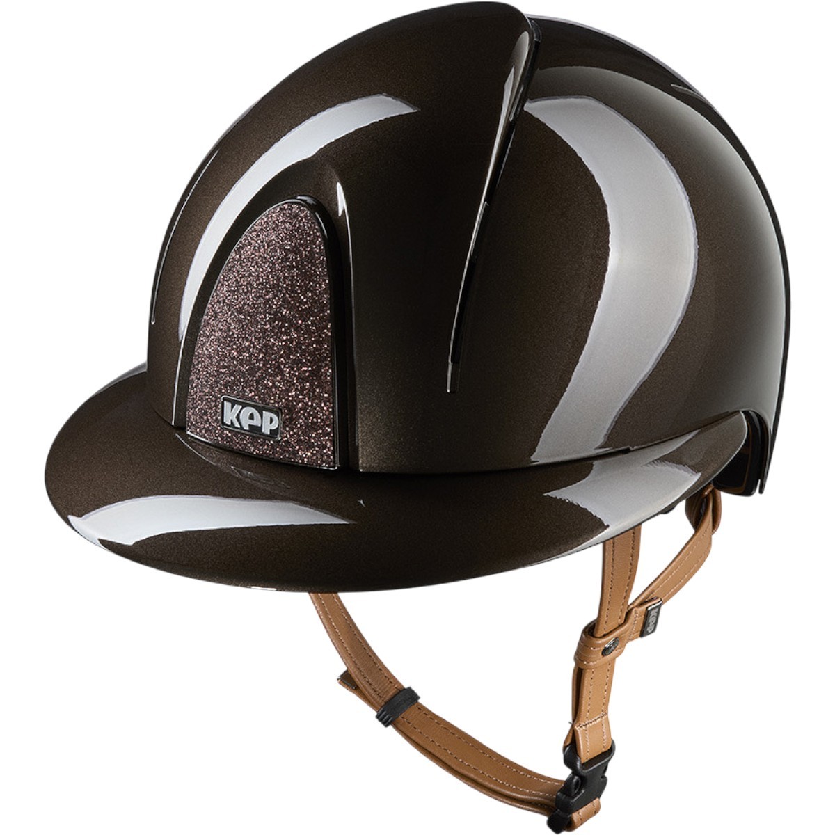 KEP Reithelm Smart Nova Metallpolitur Polo Visier Star Brown mit Beigen Kinnriemen KEP Reithelm Smart Nova Metallpolitur Polo Visier Star Brown mit Beigen Kinnriemen