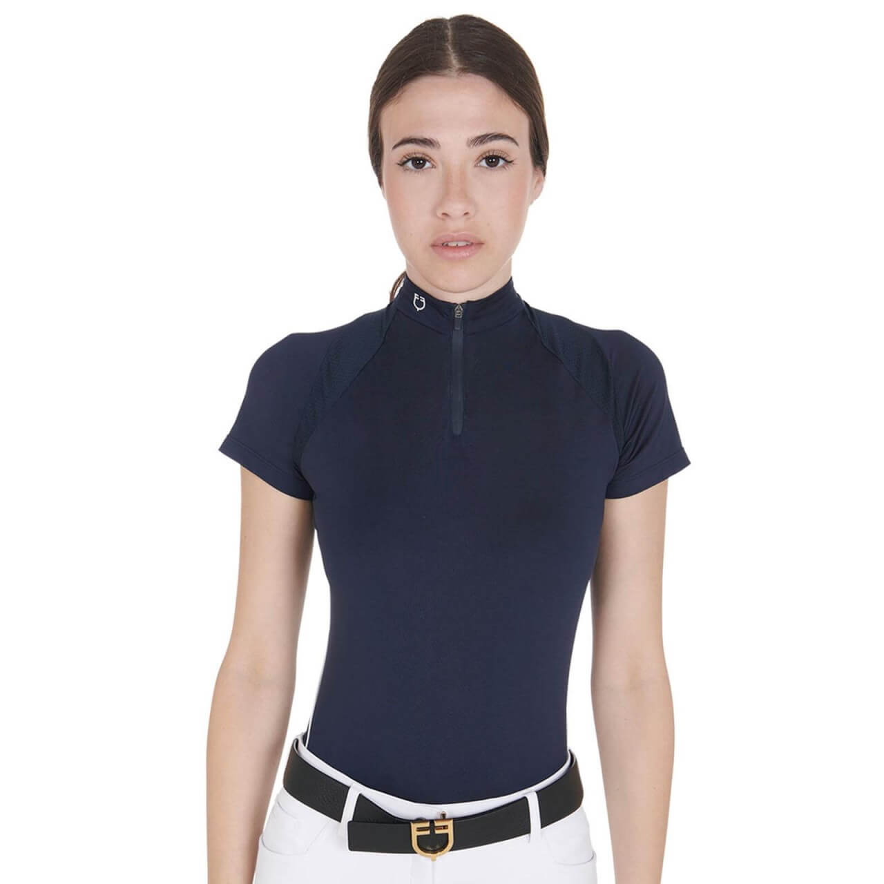 Equestro Trainingshirt Damen Slim Fit Technical training Polo-Shirt Kurzarm Equestro Trainingshirt Damen Slim Fit Technical training Polo-Shirt Kurzarm
