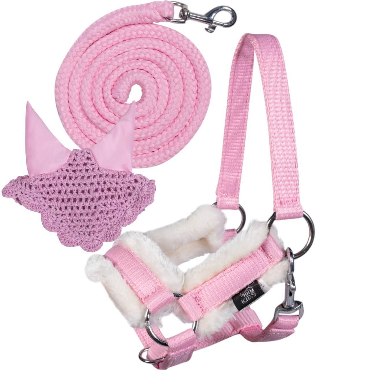 HKM Kids Hobby Horse Zubehör Set Rosa Spielzeughalfter mit Strick und Fliegenmütze HKM Kids Hobby Horse Zubehör Set Rosa Spielzeughalfter mit Strick und Fliegenmütze
