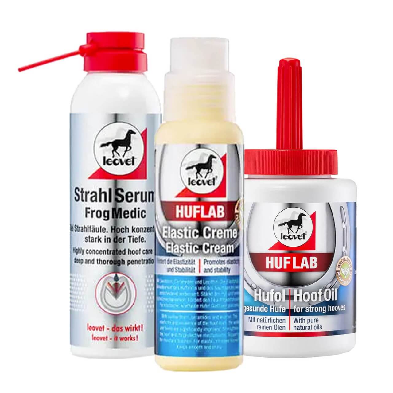 leovet Hufpflege Set - Huföl, Strahlserum & Hufcreme im Vorteilspaket leovet Hufpflege Set - Huföl, Strahlserum & Hufcreme im Vorteilspaket