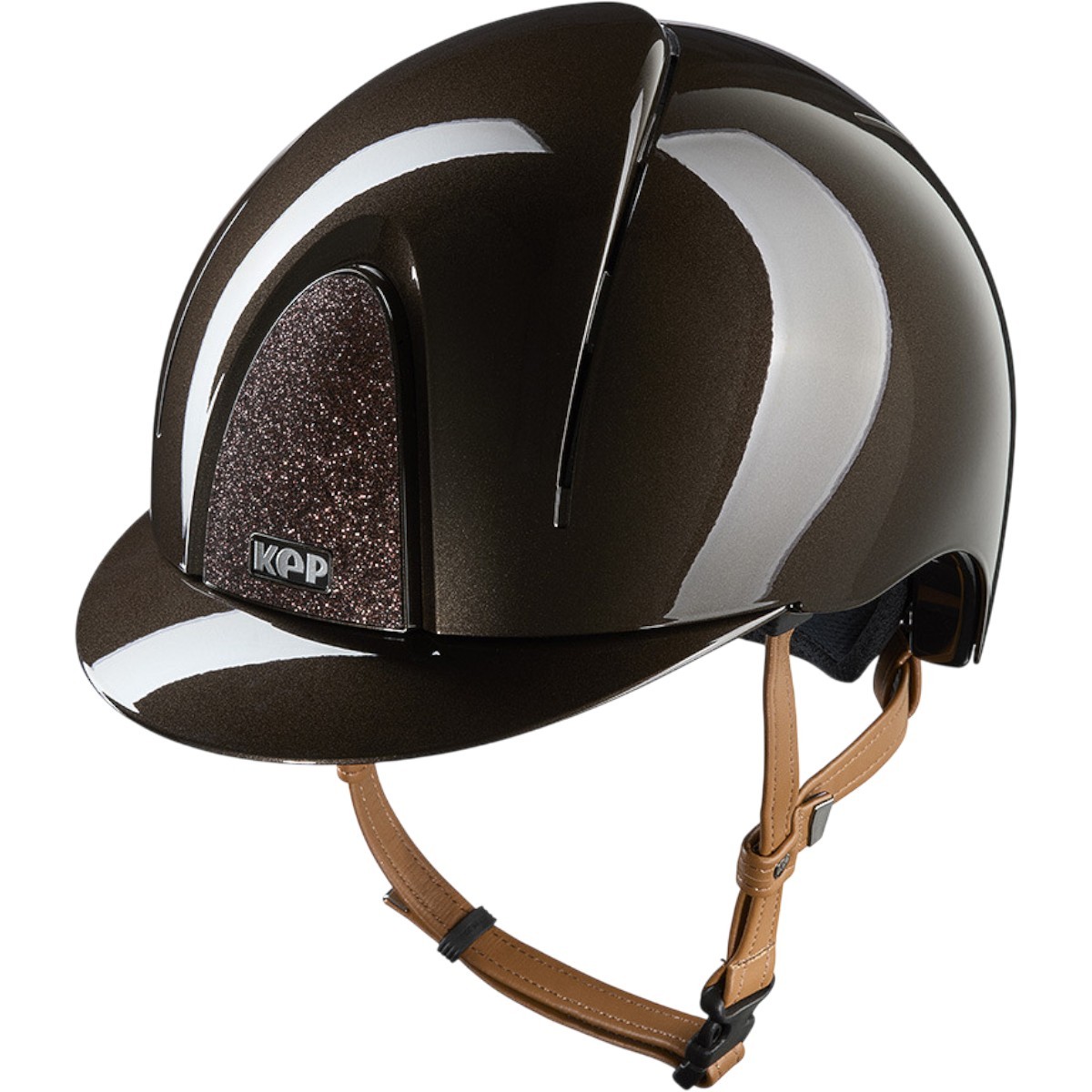 KEP Reithelm Smart Nova Metallpolitur Star Brown mit Beigen Kinnriemen KEP Reithelm Smart Nova Metallpolitur Star Brown mit Beigen Kinnriemen
