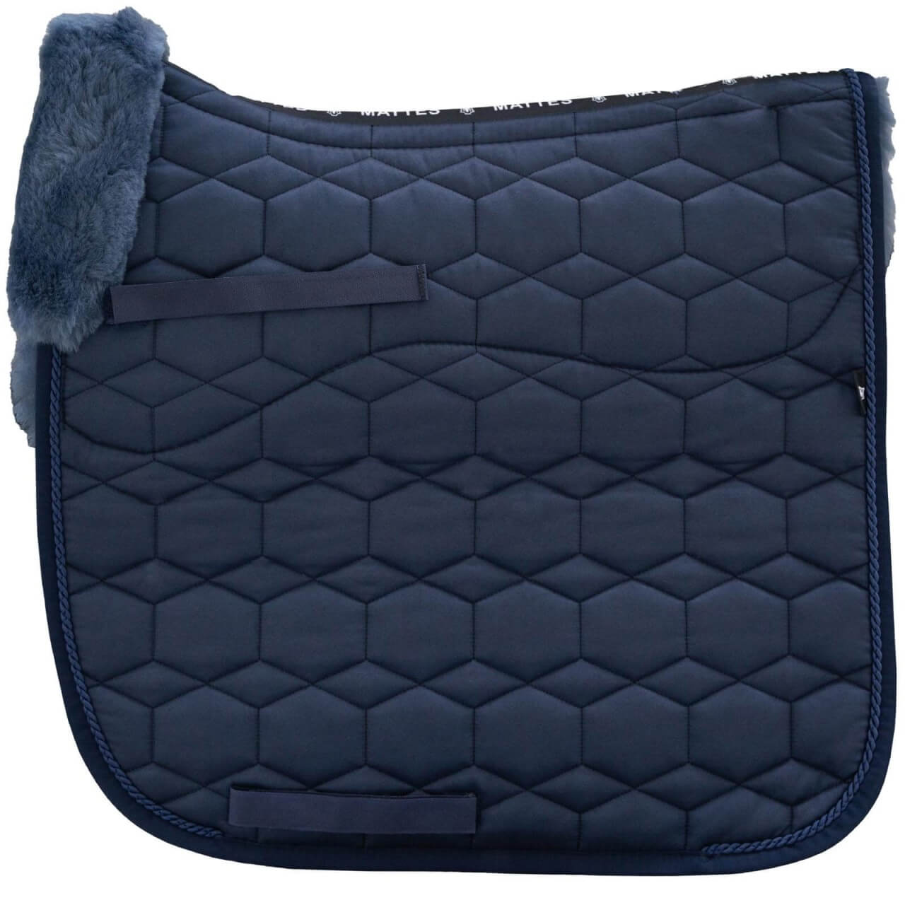 Mattes Schabracke Steppstoff-Glanz mit Lammfell Dressurschabracke Mattes Schabracke Steppstoff-Glanz mit Lammfell Dressurschabracke