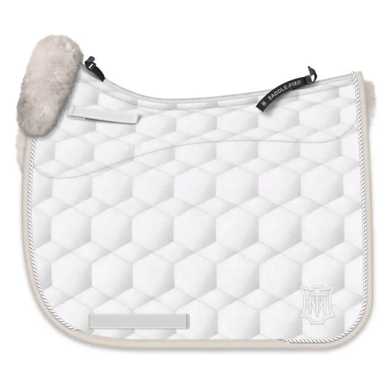 Mattes Schabracke Dressur Konfiguration Steppstoff Glanz Weiß Turnierschabracke Mattes Schabracke Dressur Konfiguration Steppstoff Glanz Weiß Turnierschabracke