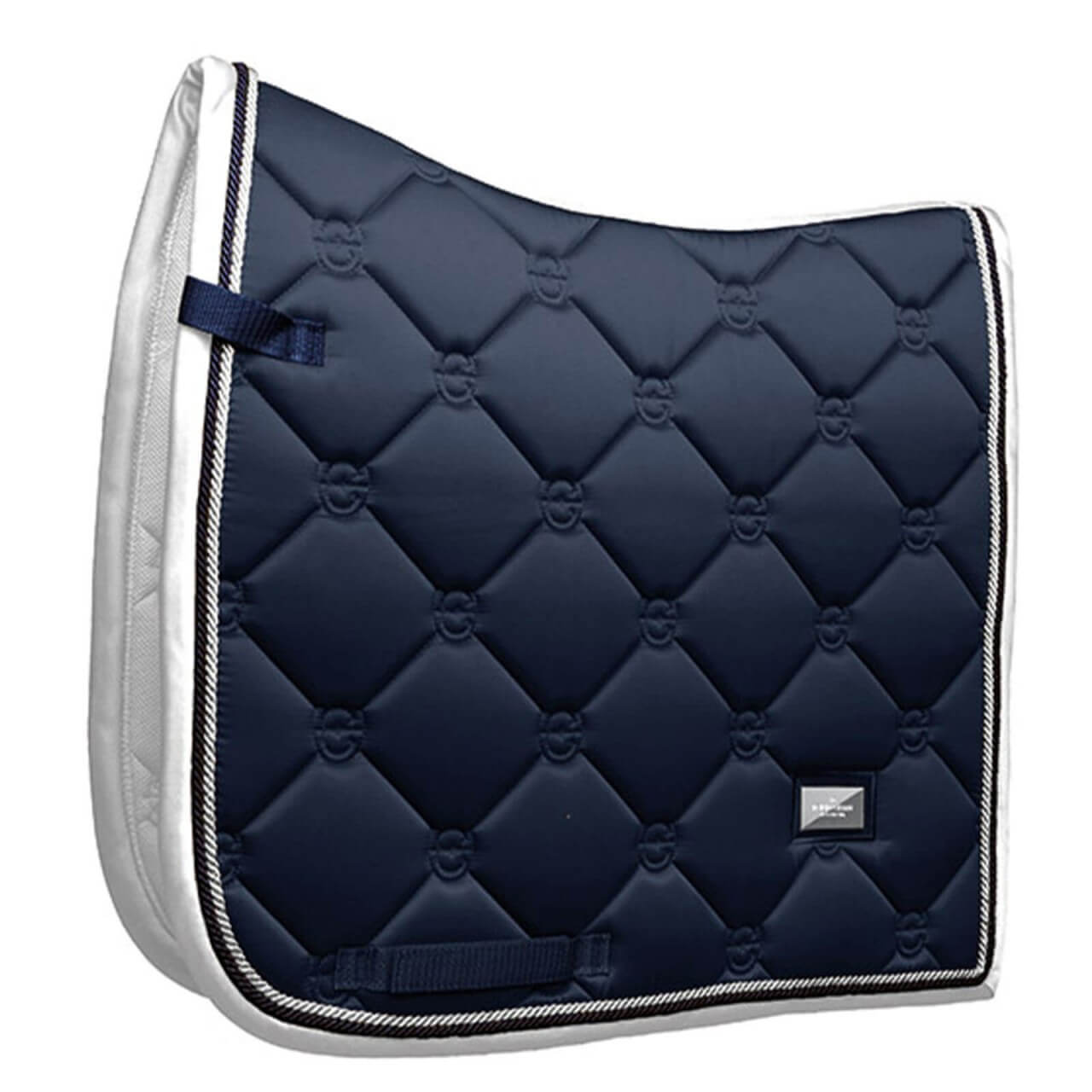 Equestrian Stockholm Dressurschabracke Midnight Blue White Edge Sattelunterlage Equestrian Stockholm Dressurschabracke Midnight Blue White Edge Sattelunterlage